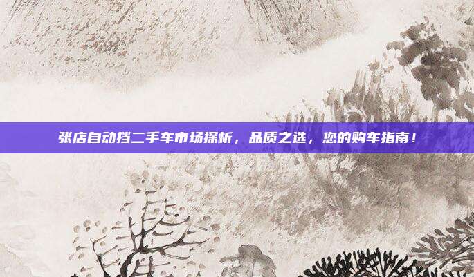 张店自动挡二手车市场探析,品质之选,您的购车指南!