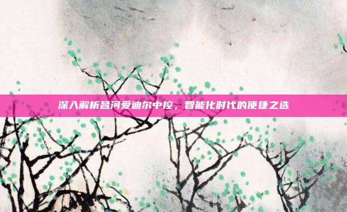 深入解析昌河爱迪尔中控，智能化时代的便捷之选