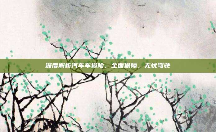 深度解析汽车车损险,全面保障,无忧驾驶