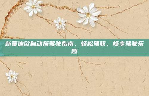 新蒙迪欧自动挡驾驶指南,轻松驾驭,畅享驾驶乐趣