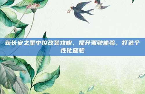 新长安之星中控改装攻略，提升驾驶体验，打造个性化座舱