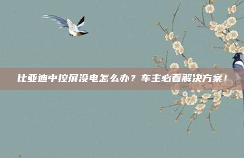 比亚迪中控屏没电怎么办?车主必看解决方案!