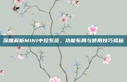 深度解析MINI中控系统,功能布局与使用技巧揭秘