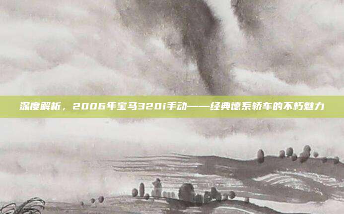 深度解析，2006年宝马320i手动——经典德系轿车的不朽魅力