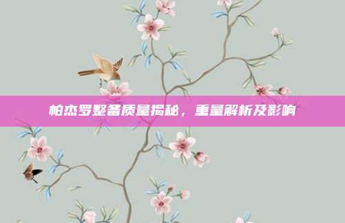 帕杰罗整备质量揭秘,重量解析及影响