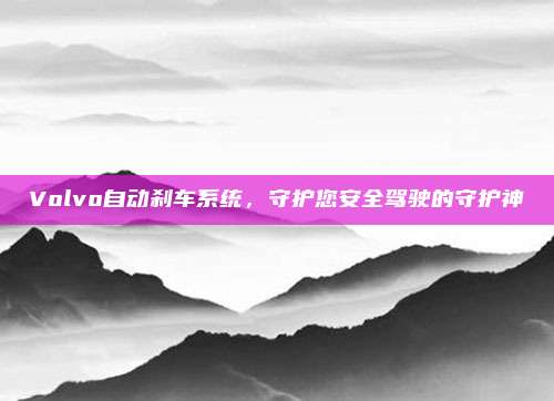 Volvo自动刹车系统，守护您安全驾驶的守护神