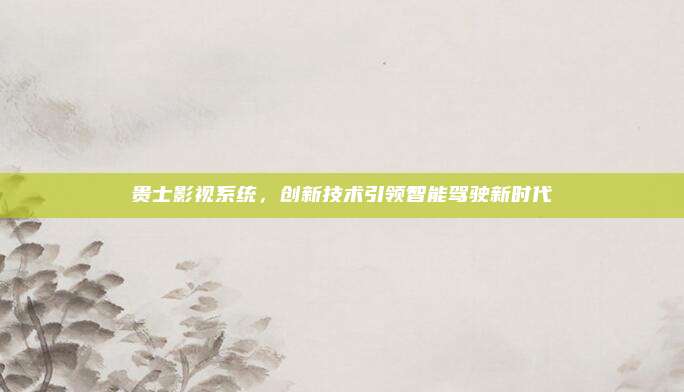 贵士影视系统，创新技术引领智能驾驶新时代