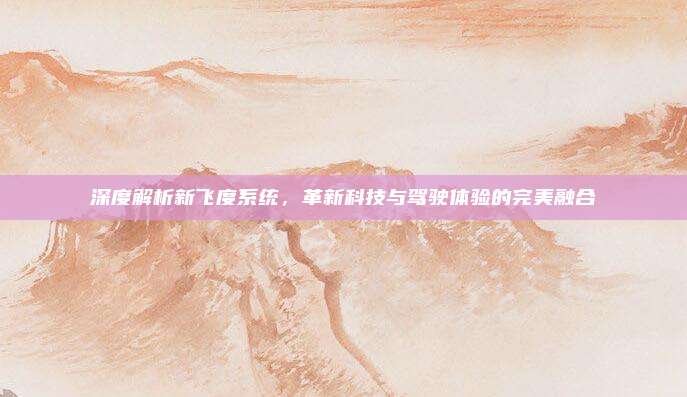 深度解析新飞度系统，革新科技与驾驶体验的完美融合