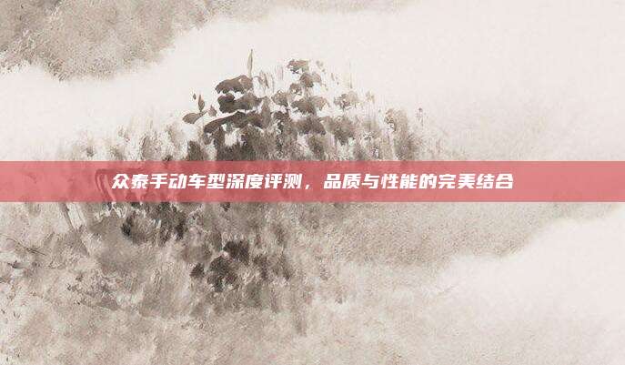 众泰手动车型深度评测,品质与性能的完美结合