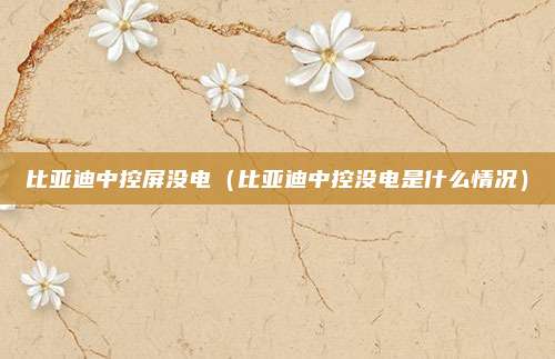 比亚迪中控屏没电（比亚迪中控没电是什么情况）