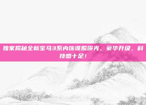 独家揭秘全新宝马3系内饰谍照曝光，豪华升级，科技感十足！