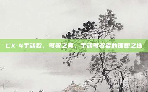 CX-4手动款,驾驭之美,手动驾驭者的理想之选