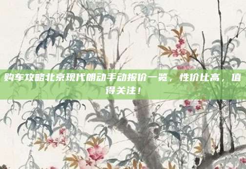 购车攻略北京现代朗动手动报价一览,性价比高,值得关注!