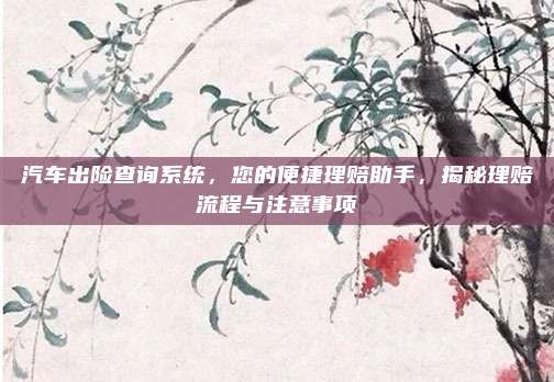 汽车出险查询系统，您的便捷理赔助手，揭秘理赔流程与注意事项