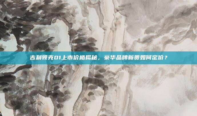 吉利领克01上市价格揭秘,豪华品牌新贵如何定价?