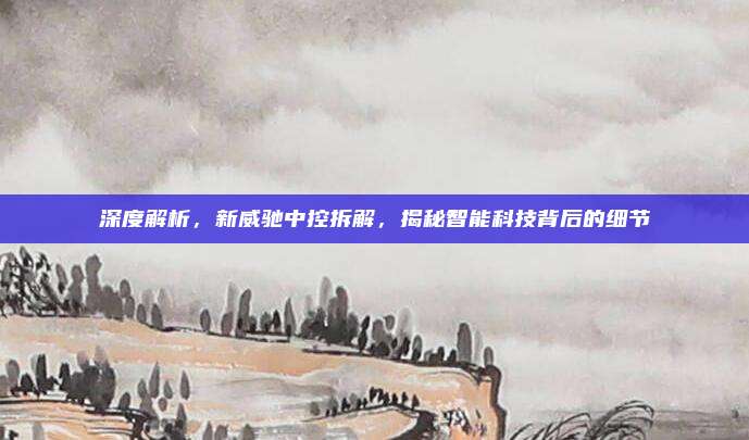 深度解析,新威驰中控拆解,揭秘智能科技背后的细节