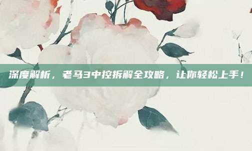 深度解析，老马3中控拆解全攻略，让你轻松上手！