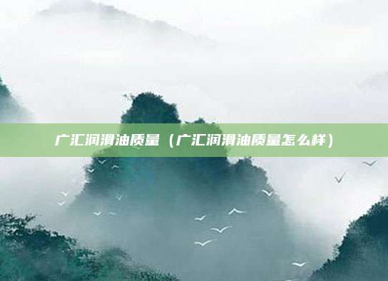 广汇润滑油质量（广汇润滑油质量怎么样）