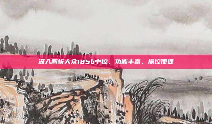 深入解析大众185b中控，功能丰富，操控便捷