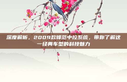 深度解析,2009款锋范中控系统,带你了解这一经典车型的科技魅力