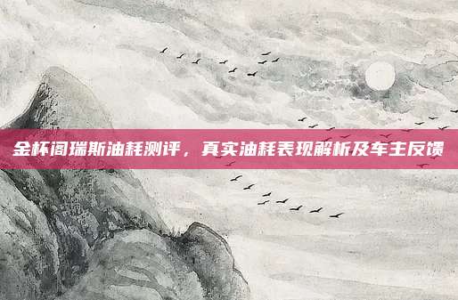 金杯阁瑞斯油耗测评,真实油耗表现解析及车主反馈