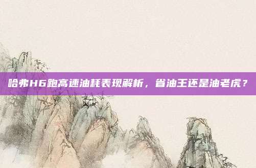 哈弗H6跑高速油耗表现解析,省油王还是油老虎?