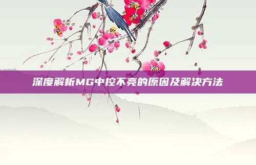 深度解析MG中控不亮的原因及解决方法