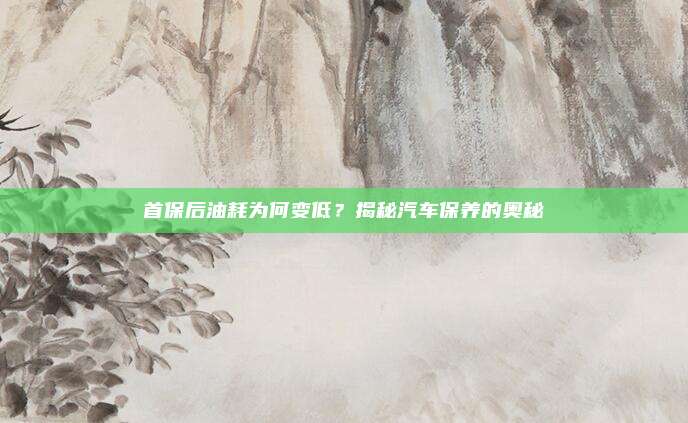 首保后油耗为何变低？揭秘汽车保养的奥秘