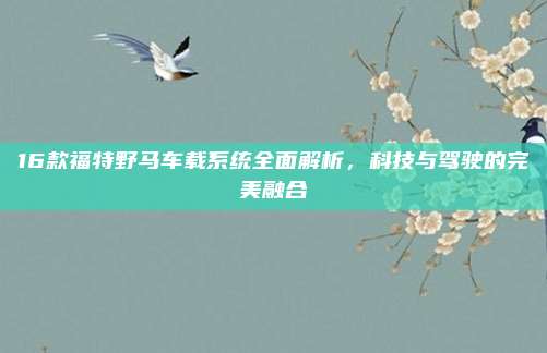 16款福特野马车载系统全面解析，科技与驾驶的完美融合