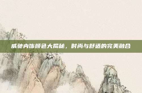 威驰内饰颜色大揭秘，时尚与舒适的完美融合