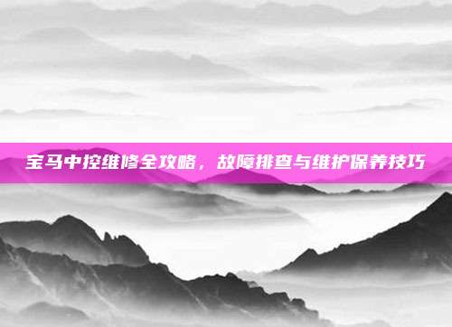宝马中控维修全攻略,故障排查与维护保养技巧