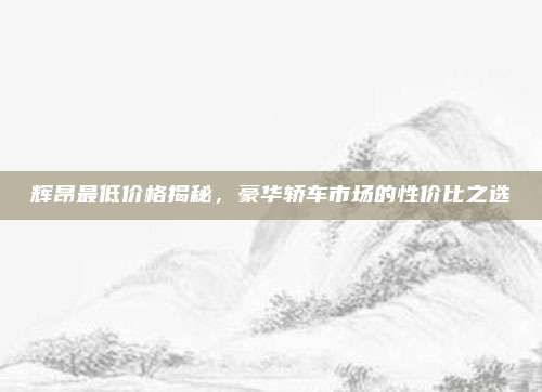 辉昂最低价格揭秘,豪华轿车市场的性价比之选