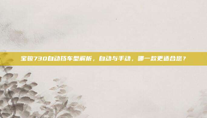 宝骏730自动挡车型解析，自动与手动，哪一款更适合您？