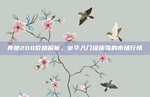 奔驰200价格解析,豪华入门级座驾的市场行情