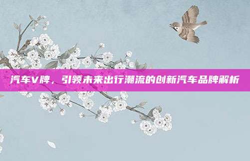汽车V牌，引领未来出行潮流的创新汽车品牌解析