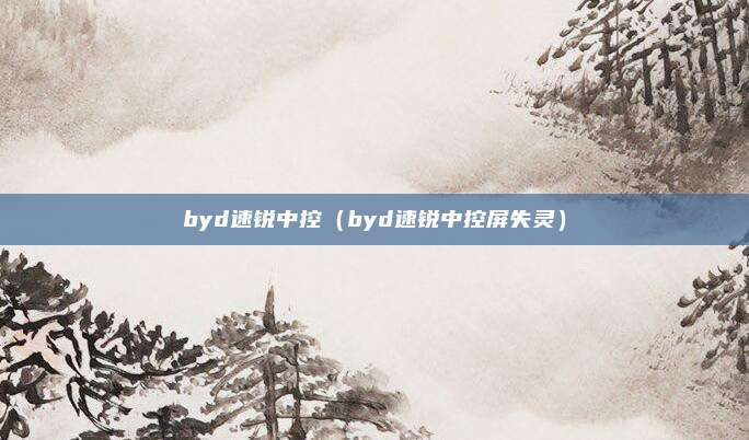 byd速锐中控(byd速锐中控屏失灵)
