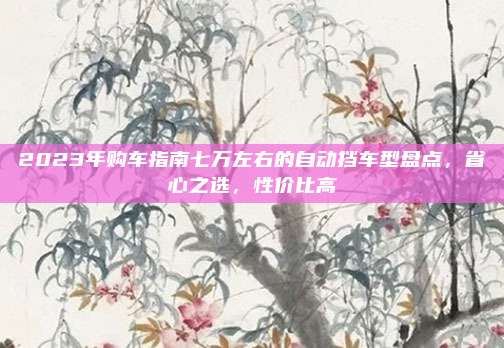 2023年购车指南七万左右的自动挡车型盘点,省心之选,性价比高
