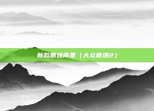 新款朗逸两条(大众朗逸2)