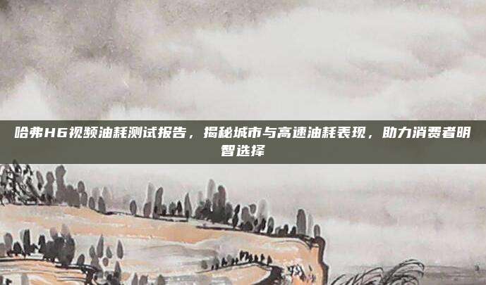 哈弗H6视频油耗测试报告,揭秘城市与高速油耗表现,助力消费者明智选择