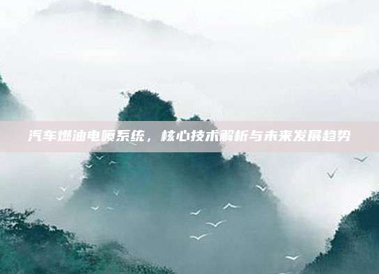 汽车燃油电喷系统,核心技术解析与未来发展趋势