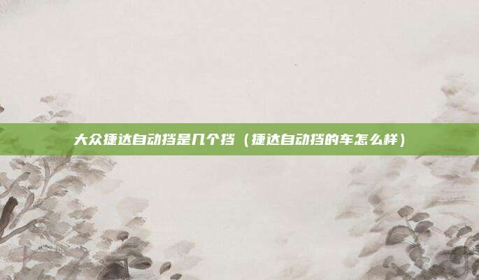 大众捷达自动挡是几个挡（捷达自动挡的车怎么样）