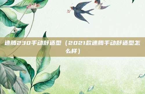 速腾230手动舒适型(2021款速腾手动舒适型怎么样)