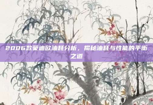 2006款蒙迪欧油耗分析,揭秘油耗与性能的平衡之道
