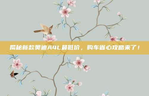 揭秘新款奥迪A4L最低价，购车省心攻略来了！