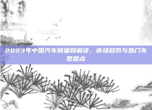2023年中国汽车销量网解读,市场趋势与热门车型盘点