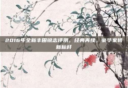 2016年全新丰田锐志评测，经典再续，豪华家轿新标杆