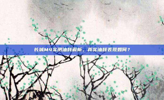 长城M4实测油耗解析，真实油耗表现如何？