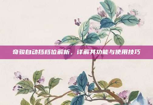 奇骏自动挡档位解析,详解其功能与使用技巧