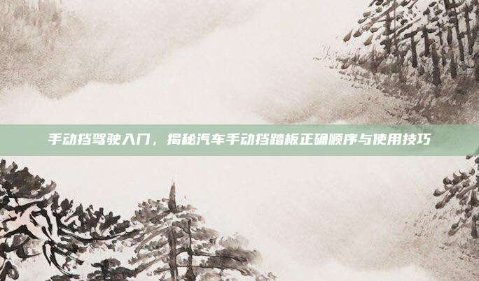 手动挡驾驶入门，揭秘汽车手动挡踏板正确顺序与使用技巧
