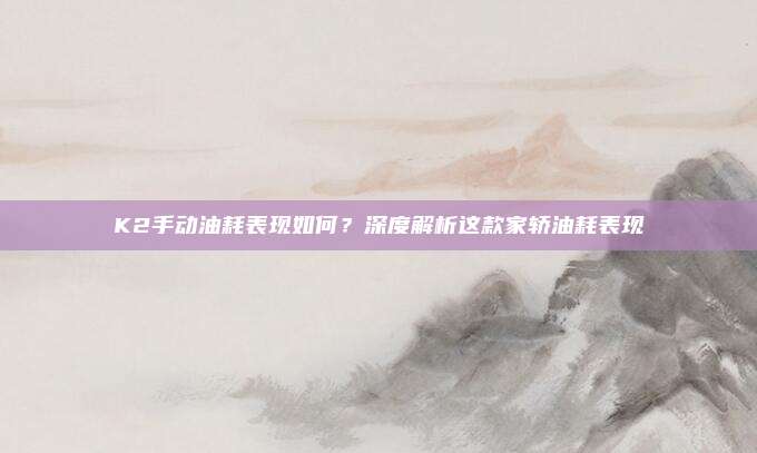 K2手动油耗表现如何？深度解析这款家轿油耗表现